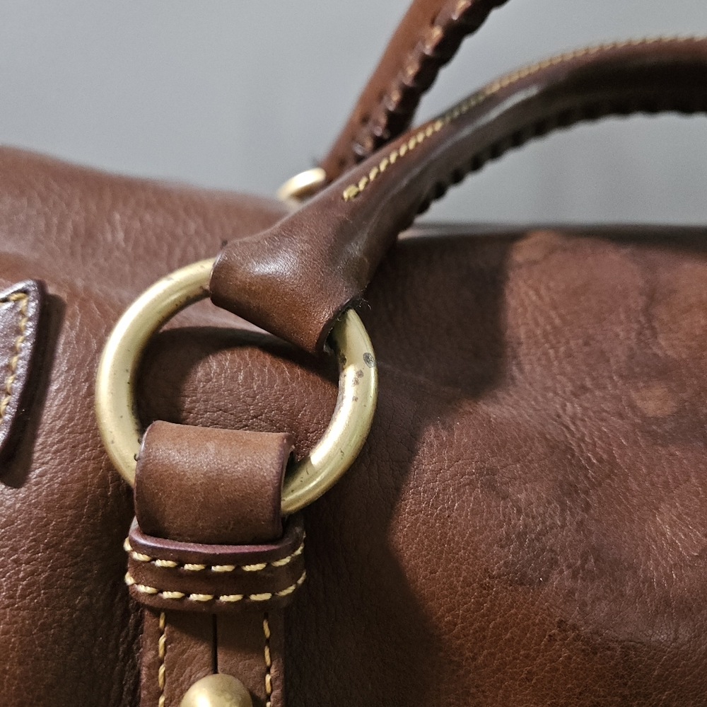 Dooney and Bourke Large chestnut florentine leather satchel with tassels - Picture 12 of 13